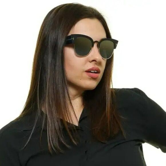 NEW Tom Ford FT0607/S ALEXANDRA 05X Black Blue Mirrored Cat Eye Women Sunglasses main image 12